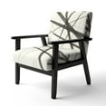 thumbnail image 3 of Designart "Minimalism in Black and White VII" Black Lines Upholstered Accent Chair - Modern Arm Chair For Bedroom, 3 of 5