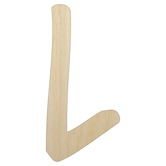 Letter L Uppercase Felt Marker Font Wood Shape Unfinished Piece Cutout Craft DIY Projects - 4.70 Inch Size - 1/8 Inch Thick