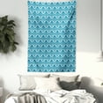 thumbnail image 3 of Damask Tapestry, Blue Colored Pattern with Western Style Tile Revival Flourish Baroque Influences, Wall Hanging for Bedroom Living Room Dorm Decor, 40W X 60L Inches, Blue Seafoam, by Ambesonne, 3 of 5