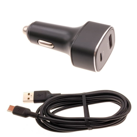 36W PD Fast Car Charger for Samsung Galaxy XCover6 Pro Phone - 6ft USB-C Cable 2-Port Long Cord Power Adapter Type-C Wire DC Socket Plug-in N2Y Compatible With Galaxy XCover6 Pro Model