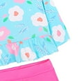 thumbnail image 6 of Toddler Girls Swimsuits Swimwear Long Sleeve Cartoon Floral Prints Top Beach 2PCS Swim Shirts and Rash Guards Size 2-3T, 6 of 7