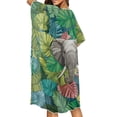 thumbnail image 4 of HELLHERO Elephant Long Kimono Swimsuit Cover Up High Quality Fabrics Cardigan Free Size Bathing Suit Cover Up for Women, 4 of 6