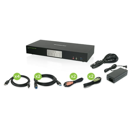 UPC: 0881317516671 | IOGEAR KVMP 2-Port Dual View DisplayPort Switch – 4K 60Hz – 2 DisplayPort In – 2-Port USB 3.1 Hub 5Gbps – Keyboard Mouse Input – 7.1 HD Audio – TAA – GCS1942