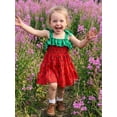 thumbnail image 5 of BemeyourBBs Toddler Baby Girl Summer Smocked Dress Sleeveless Tie-up Heart Watermelon Shell Ruffle A-line Dress Beach Sundress, 5 of 9