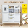 thumbnail image 2 of LAZY BUDDY Pretend Play Kitchen for Kids, Wooden Kids Kitchen Playset Toddler Interactive Toy with Realistic Light & Sound, 5pcs Cookware Accessories, 2 of 11