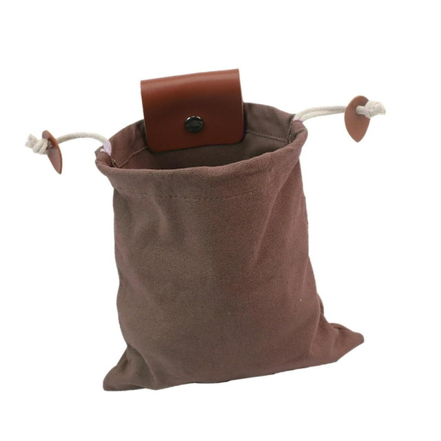 Almencla Foldable Fruit Berry Picking Bag Belt Mounted Wear Resistant Multifunctional Dark Brown