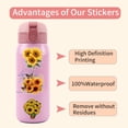 thumbnail image 7 of 60 Pcs Sunflower Stickers With Newly Upgraded Waterproof Layer, Reusable Non-Marking Glue For Easy Repasting And Tearing, High-Definition All Pre-Cut Designs For Laptops Phones, 7 of 7