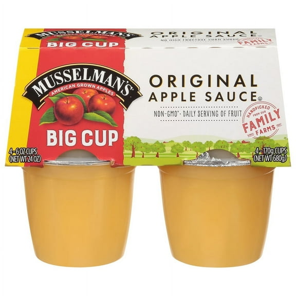 Musselman's Big Cup Original Applesauce 6oz 4 Count