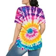 thumbnail image 5 of jtjvou Women's Short Sleeve Shirts Crewneck Tees Trendy Fashion Lady Oversize Going out Tops for Teen Tie Dye Tuinc Summer Multicolor,L, 5 of 6
