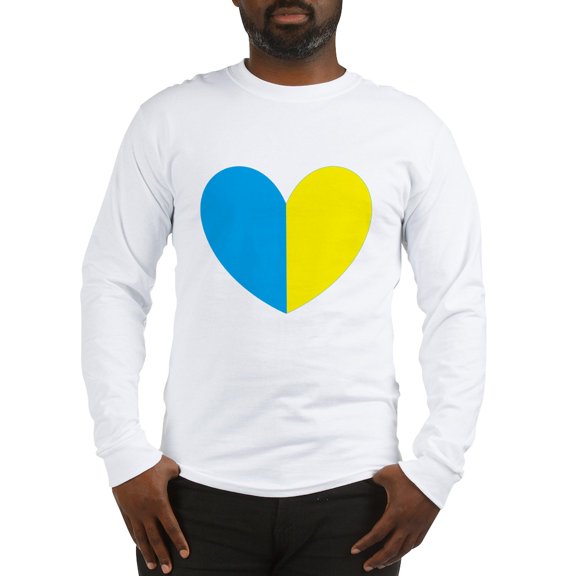 CafePress - I Stand With Ukraine Heart Long Sleeve T Shirt - Unisex Cotton Long Sleeve T-Shirt