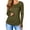 Army green, variant on Women's Long Sleeved Thumb Hole T-Shirt Crew Neck Plain Shirts Casual Ruched Tee Tops