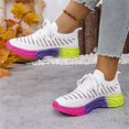thumbnail image 5 of NOKIO Men's Walking Shoes Summer Non-S𝗅ip Tennis Running Shoes Fashion Colorful 𝖫a𝖼e Up Sneakers Lightweight Breathable Knit Sport Shoes Soft Cushion Sole We𝖽ge Shoes for Training Jogging, 5 of 6