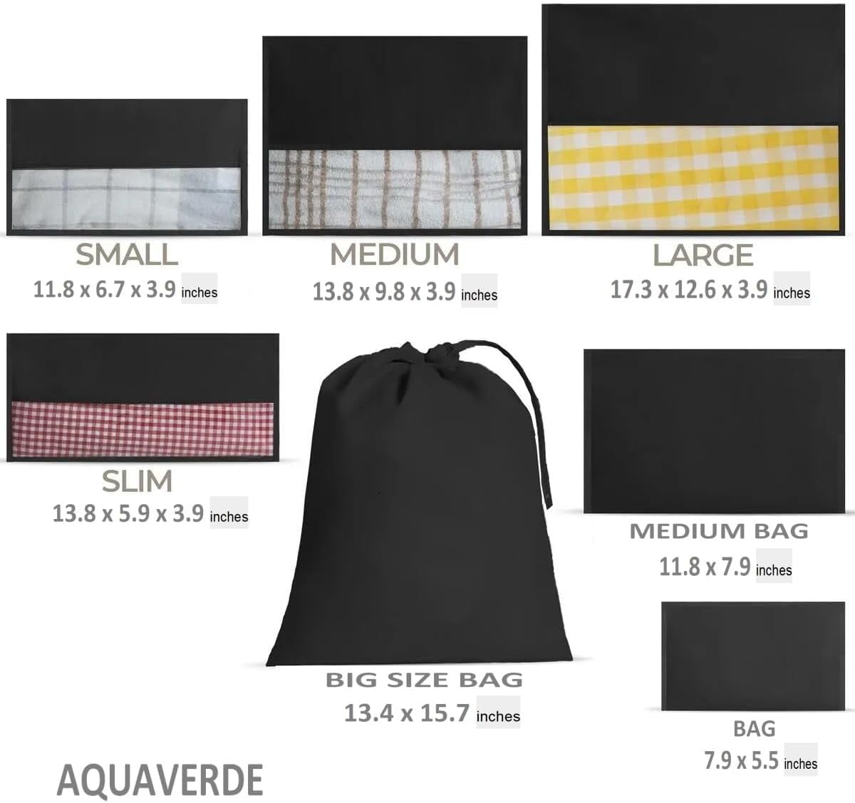 7 Set Packing Cubes for Suitcases, Travel Essentials for Carry on, Luggage Organizer Bags Set for Travel Accessories - Aquaverde (Black)