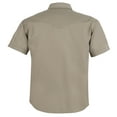 thumbnail image 2 of Coevals Club Mens Pearl Snap Solid Western Cowboy Button Up Dress Short Sleeve Work Shirts Khaki Large, 2 of 5