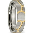 thumbnail image 4 of Titanium Brushed Yellow Ip-Plated 6mm Grooved Band (Size 9) Made In China tb272-9, 4 of 5
