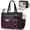 Purple, variant on Teacher Tote Bag for Women - Multi-Pocket Laptop & Nurse Work Bag with Cup Holder, Structured Business Briefcase Computer Purse(Black)