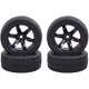 thumbnail image 3 of LINLIN 4 piezas de neumáticos de goma para coche RC y llantas de plástico compatibles con coches de carreras de turismo en carretera a escala 1/10 Traxxas HSP HPI Tamiya Sakura, 3 of 6