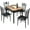 Black, variant on Costway 5 Piece Dining Set Wood Metal Table and 4 Chairs Kitchen Breakfast Furniture