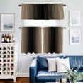 thumbnail image 2 of Beige Black Ombre Kitchen Curtains Sets for Windows 24 Inch Length, Modern Gradient Abstract Art Rod Pocket Window Treatments Tier Curtains and Valances Set for Bedroom/Bathroom, 2 of 8