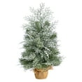 thumbnail image 3 of Nearly Natural 2ft. Winter Frosted Artificial Christmas Tree with 35 LED Lights in Burlap Base, 3 of 7