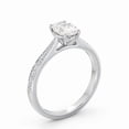 thumbnail image 2 of Dash Jewel 1.8 Ct Oval Cut Lab Created Diamond Ring – Solitaire with Sparkling Accents – 14K White Gold Plated – Thoughtful Gift or Proposal Jewelry for Her, 2 of 4