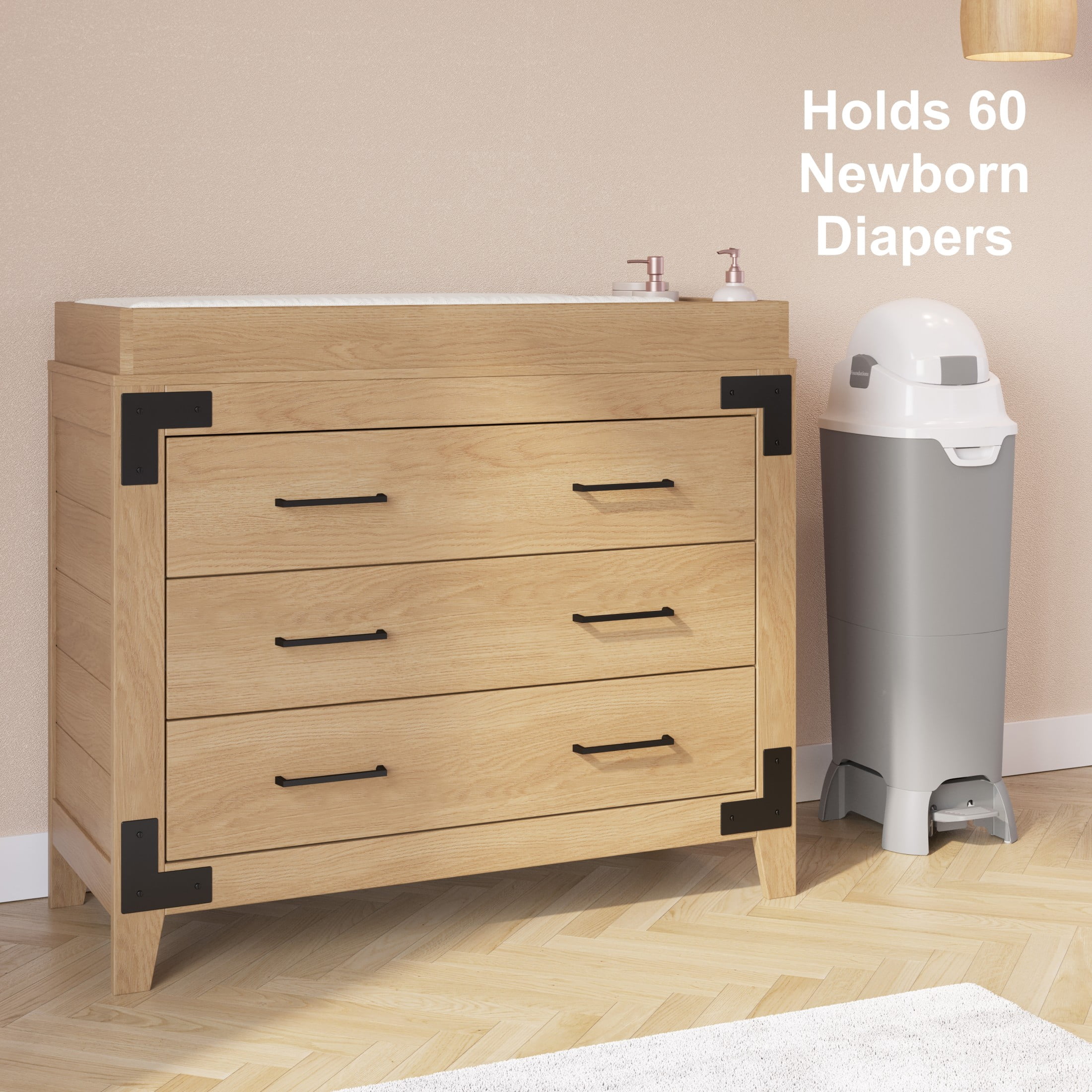 Foundations Tall Hands-Free Diaper Pail, 2-Pack