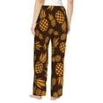 thumbnail image 3 of Goofa Colorful Pineapple Printed Soft Pajama Pants for Women, Wide Leg Comfy Casual Lounge Yoga Pants-Large, 3 of 9