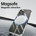 thumbnail image 5 of Compatible with iPhone 11 Pro Max Case with 360° Spin Magnetic Ring Stand [Compatible with MagSafe] Full Camera Lens Protector Plating Clear Luxury Phone Case for iPhone 11 Pro Max,Silver, 5 of 7