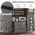 thumbnail image 6 of Euroco 80.1" Freestanding Kitchen Pantry Cabinet, Large Shaker Style Storage Cabinet Cupboard with Door Shelves,3 Drawers,Adjustable Shelves and 2 Power Outlets, Food Hutch for Dining Room,Grey, 6 of 10