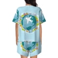 thumbnail image 3 of Lsque Dreaming Travel Women's Short-Sleeved Pajama Set - 2 Piece Soft and Lightweight Sleepwear Set-XX-Large, 3 of 9