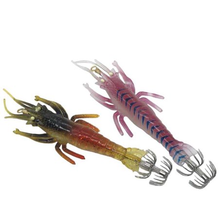 Luminous Shrimp Squid Lure Soft Bait for Night Fishing 4.3 inch 5-Pack