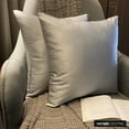 thumbnail image 5 of The HomeCentric Decorative Pillow Cases Light Gray Pack of 2, 24"x24" (60x60 cm) Satin Solid Throw Pillow Cover For Sofa, Solid Modern Style - Light Gray Slub Satin, 5 of 10