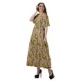 thumbnail image 2 of Moomaya Tunique à Manches Courtes Robes de Cocktail pour Femmes Robe en Coton Slub Imprimée, 2 of 4