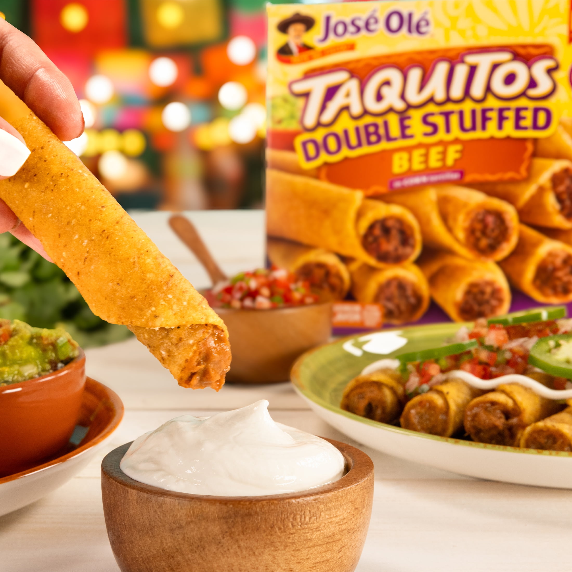 Jose Ole Double Stuffed Beef Taquitos, Corn Tortillas, Frozen Mexican Food, 16.5 oz
