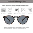 thumbnail image 4 of Gafas de Sol hnbliv Retro Redondas con Protección UV400 y Montura Carey, 4 of 6