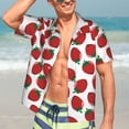 thumbnail image 5 of Lsque Hand Drawn Strawberry pattern Hawaiian Shirt for Men, Unisex Summer Beach Casual Short Sleeve Button Down Shirts-X-Large, 5 of 9