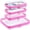 Pink, variant on 4 Pack Clear Zipper Pouches, Hard Shell Travel Toiletry and Cosmetic Organizer Bags, Clear Diaper and Toy Storage Pouches, 1 Medium and 3 Small