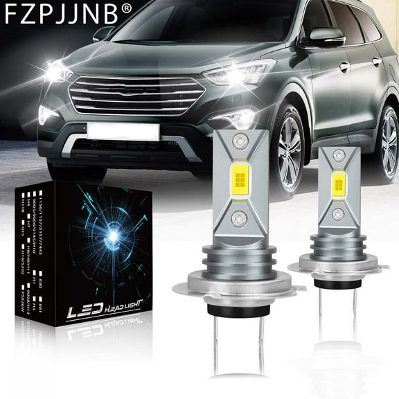 FZPJJNB For Hyundai Santa Fe 2007-2016 - H7 LED Headlight Bulb High/Low Beam 6000K White,Pack of 2,L5