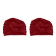 thumbnail image 2 of mmirethe Bonnet de Nuit en Coton Doux et Extensible pour la Perte de Cheveux Rouge Violacé 56-58cm 2Set, 2 of 6