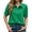 Green, variant on Summer Solid Color Puff Sleeve Women Button Down Lapel Blouse Tops