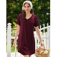 thumbnail image 4 of EKOUAER Nightgowns for Women Bamboo Viscose Sleep Shirts Short Sleeve Night Shirts Casual Sleep Dress Soft Sleepwear, 4 of 6