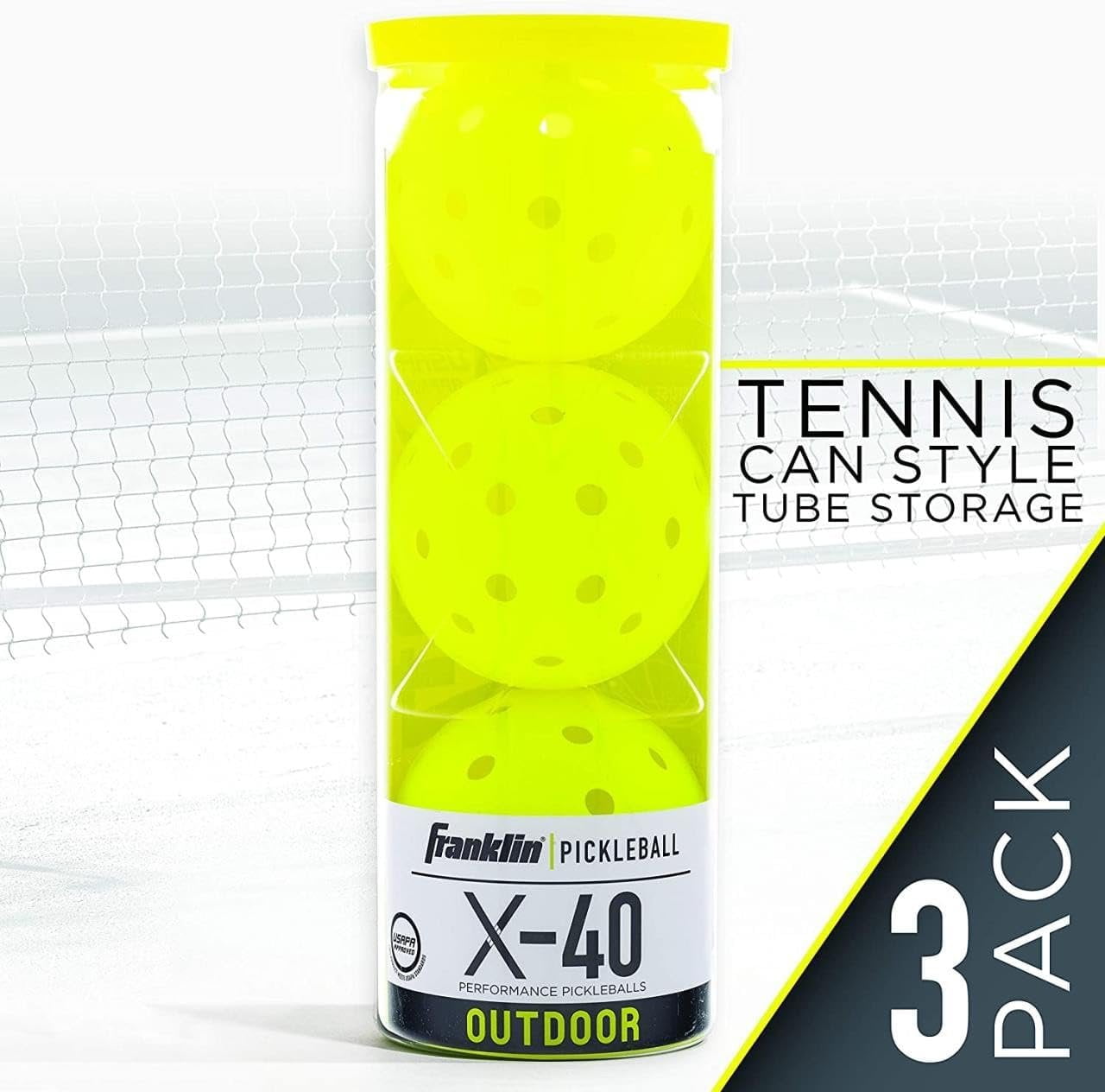 Franklin Sports X-Performance Pickleball Balls X403PC - 40 Holes - Yellow — Residential Use, Standard Application