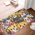 thumbnail image 5 of Haiem Cute Cat Cartoon Front Door Mat Indoor Outdoor Entrance, Waterproof All-Season, All-Weather Doormat, Durable Flannel Fabric, Fade Resistant, Low Profile, 16x24in, 5 of 9