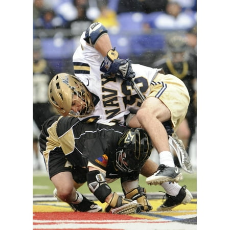 LAMINATED POSTER Army and Navy lacrosse players scramble for the ball during a face-off during the Day of Rivals at M Poster Print 24 x