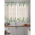thumbnail image 2 of Green Leaf Curtains 45 Inch Length, Sheer Curtains for Bedroom Living Room Window Sage Eucalyptus Farmhouse Country Plant Rod Pocket Voile Drapes Kitchen Curtains Small Half Window 42"x45" 2 Panels, 2 of 7