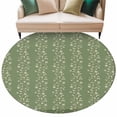 thumbnail image 6 of Sage Green Floral Round Rug 7ft Washable Circle Rugs Non Slip Spring Flowers Large Area Rug Indoor Floor Carpet for Bedroom Kitchen Living Room Home Office Dining Room Nursery, 6 of 8