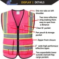 thumbnail image 3 of Chaleco de Seguridad Ekkosafety EK175 de Malla Reflectante en Fucsia, 3 of 7