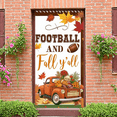 thumbnail image 2 of Decorative Design Football Banner Autumn Leaves Theme Pumpkin Decoration for Fall Festival Outdoor Event Seasonal Party, 2 of 9