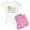 With Pink Camo Pant, variant on - She Believed She Could Pajamas - Women's Short Sleeve Print T-Shirt and Pants Light Cotton Pajama Set