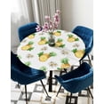thumbnail image 5 of nqOlkjepod Summer Pineapple Round Tablecloth, Fitted Table Cover with Elastic for 55"-60" Round Tables, Modern Tropical Fruit Watercolor Table Cloth Outdoor Dinning Party Waterproof Tablecloths, 5 of 6